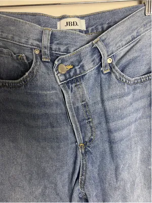 JBD Just Black Denim Criss Cross Skater Jeans 26 High Rise Wide Straight Leg thumbnail 2