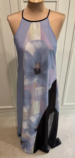 Bar III Maxi Slip Dress Floral Artsy‎ Chic Modern City Resort thumbnail 1