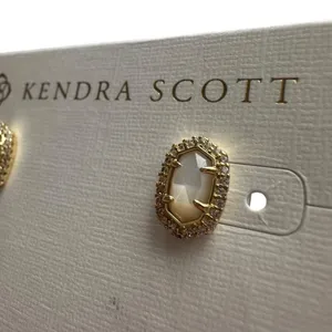 KENDRA SCOTT 14 K GOLD PLATED Cade Mother Of Pearl STUD EARRINGS NWT thumbnail 2