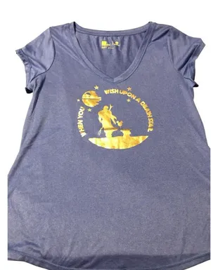 Xersion Blue Gold Star Wars Disney Graphic Short Sleeve Tee M thumbnail 1