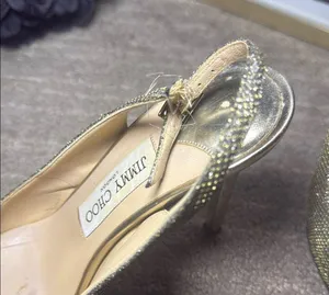 Jimmy Choo Gold Slingback Heels thumbnail 7