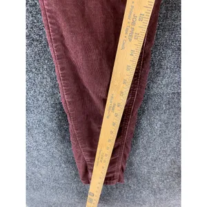 Free People Corduroy Pants Burgundy Wine Skinny Retro Boho Womens Size 28 thumbnail 7