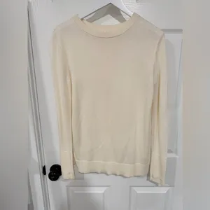 Lululemon Cream Minimalist Cashmere Blend Open Back Longline Medium Sweater thumbnail 3