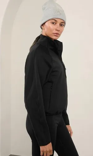 Athleta L Altitude Half Zip Sweatshirt Womens Large Black Fleece Lined thumbnail 5