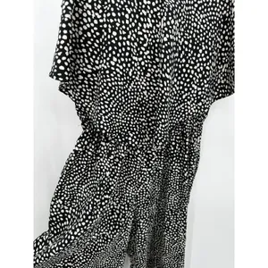 Bar‎ III Jumpsuit Women SMALL Black Cream Polka Dot Sleeveless Pockets Romper thumbnail 4