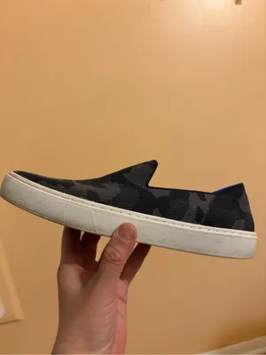 Rothy’s The Original Slip-On Sneakers in Black & Gray Camo thumbnail 9