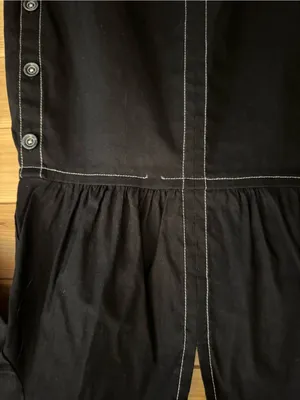 Anthropologie Size 2 Black Slim Midi Shirt Dress Business Casual Office Slit thumbnail 8