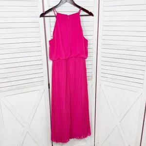 Sam Edelman‎ Pleated Skirt Fit Flare Sleeveless Midi Dress Sundress Pink Small thumbnail 10