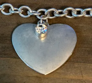 Chunky Chain Heart Pendant Necklace Silver thumbnail 5