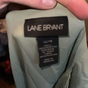 Lane Bryant sage green bling embroidered flowy 14/16 blouse thumbnail 4