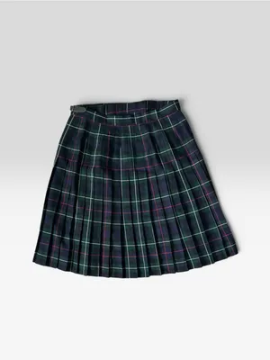 Charter Club Green & Navy Plaid Tartan Pleated Skirt 100% Wool thumbnail 4