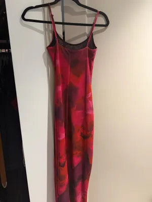 White fox Same Heart Mesh Maxi Dress Red Amaryllis thumbnail 3