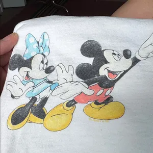 Vintage 90s Disney White Tee Mickey Minnie and Pluto Jerry Leigh Tee thumbnail 8