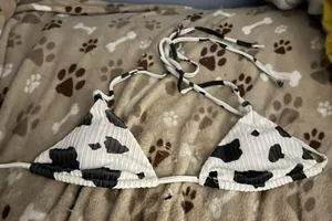 SheIn Cow print,  bathing suit top thumbnail 1