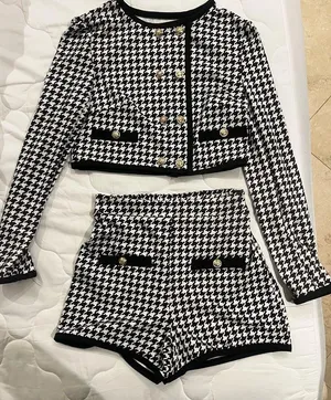 Elegant Houndstooth Two-Piece Outfit thumbnail 1