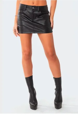 Leather Mini Skirt Size L thumbnail 1