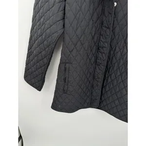 Garnet‎ Hill Black Essential Quilted Coat Snap Zip Removable Hood Sz 14 Pockets thumbnail 4