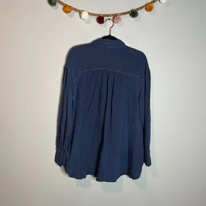 Free People All About the Feels Navy Gauze top thumbnail 7