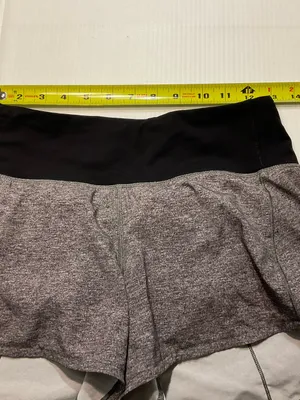 Lululemon Speed Up Short Long *4" Updated Fit Heather Lux Multi Gray Black Sz 4 thumbnail 4