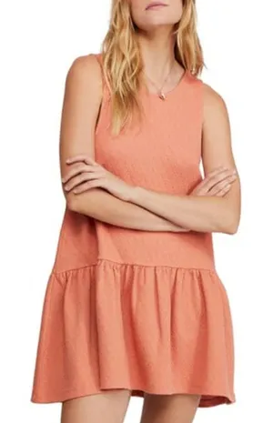 Free People Easy Street Sleeveless Mini Dress in Coral‎ thumbnail 1