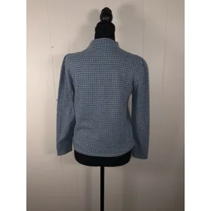 Madewell Jacquard Puff Sleeve Crew Neck Top Blue Lane Womens Size‎ M thumbnail 10