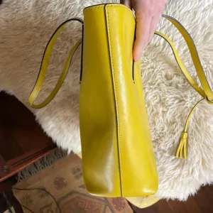 Kate Spade Emilia Large Tote Yellow chartreuse carryall travel tote leather thumbnail 4