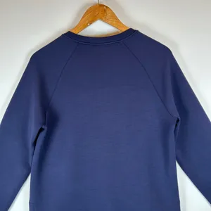 Quince Navy Blue Raglan Crewneck Sweatshirt Curved Tulip Hem Women‎ Small thumbnail 7