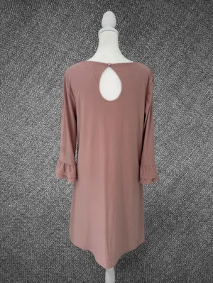 Pink Rose Vintage Blush Pink Ruffle Sleeve Swing Dress XL thumbnail 8