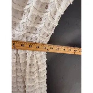 Miami Cream Crochet Scalloped Lace Mini Dress‎ Short Sleeve Coastal L Party thumbnail 7