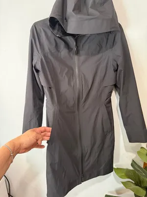 lululemon athletica Black Hooded Trench Coat thumbnail 6