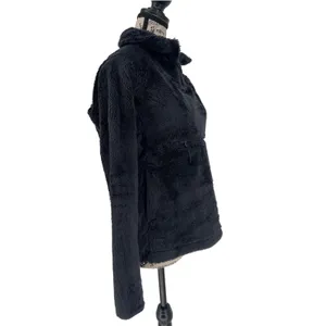 The North Face Osito Sport Hybrid 1/4 Zip Fleece Women's XS‎ Black Cozy Pullover thumbnail 3