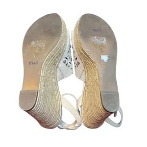 Marc Fisher Shoes Womens Size 11M‎ Beige Suede Studded Wedge Sandals Espadrille thumbnail 9
