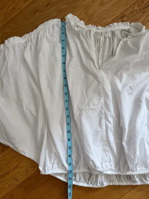 XL - ANTHROPOLOGIE - Women’s White Peasant Tie-Sleeve Crop Top oversized thumbnail 5