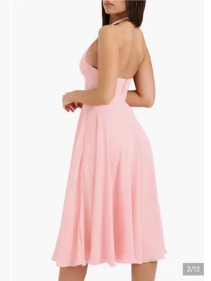 HOUSE OF CB Solada Floral Halter Midi Sundress Small A/C, PEACH PEARL thumbnail 2
