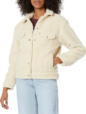 Levi’s Ex-Boyfriend Sherpa Trucker‎ Jacket Size Xsmall thumbnail 1