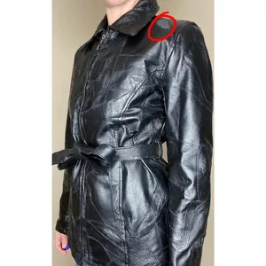 Leather Works Vintage  Black Patchwork Leather Waist Tie Jacket thumbnail 8