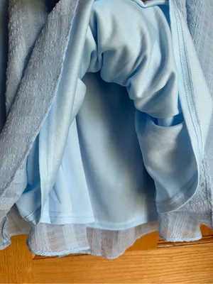Altar’d State Light Blue Ruffle Sleeve Smocked Tiered Mini Dress Medium NWT thumbnail 9