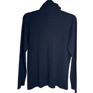 NEW Parisian Black Silk Cable Knit Turtleneck Sweater Womens Large Luxury VTG thumbnail 10