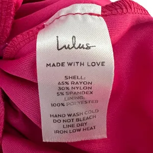 Lulus Solid Long Sleeve Maxi Dress Magenta Barbiecore Side Slit Size M thumbnail 7