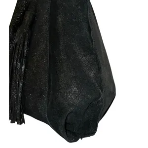 Banana Republic Black Leather Tote Bag Large Shoulder Purse Tassel‎ NWT thumbnail 5