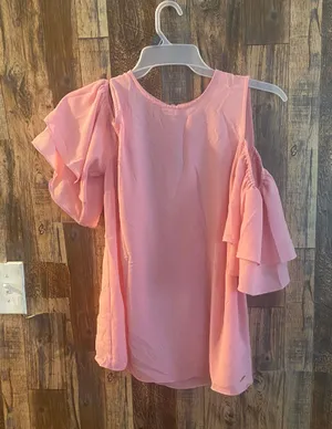 Michael Kors women's short sleeve with opening on top pink size large thumbnail 3