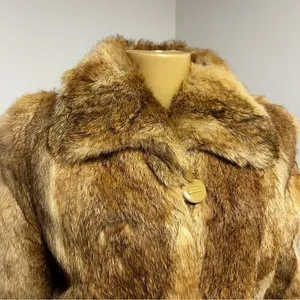 Opera Fur Jacket Women's Vintage Warm Luxury‎ Golden Brown thumbnail 3