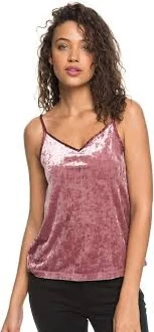 PINK Victoria's Secret XS Top Cami Tank Crushed Velvet Pink Y2K 2000's thumbnail 1
