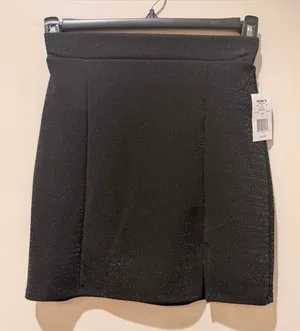Live to be spoiled Sparkly Mini Skirt Y2K 2000s Going Out Glamorous Pencil Bodycon Elevated Basic thumbnail 1