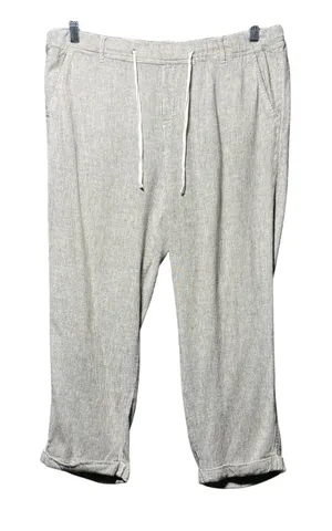Susina Womens Linen Blend Cropped‎ Lounge Pants Small Pull On Capri thumbnail 1
