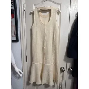 Knitted & Knotted Anthropologie Wool Drop Waist Sweater Dress Flounce Minimalist thumbnail 3