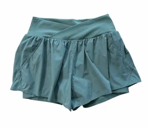 Blogilates Criss Cross Green Running Shorts thumbnail 1