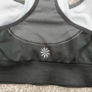 Athleta Double Under Bra Size Small Black Seamless Layered Sporty Clean‎ Girl thumbnail 5