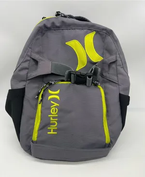 Hurley Backpack Multi-Pockets Outside Padded Computer Pocket Inside Grey/Yellow thumbnail 1