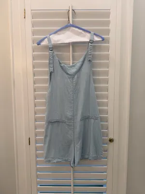 Bishop + Young Chambray Romper Small Light Blue Pocket Sleeveless thumbnail 5